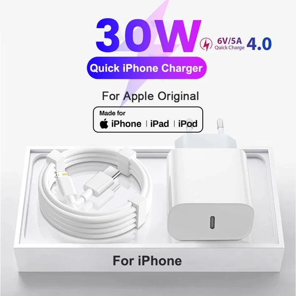 Cable et alimentation 30W pour Apple